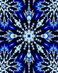 Radiant Blue Ice Crystal Mandala Rug