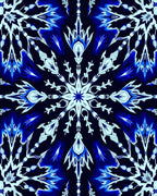 Radiant Blue Ice Crystal Mandala Rug