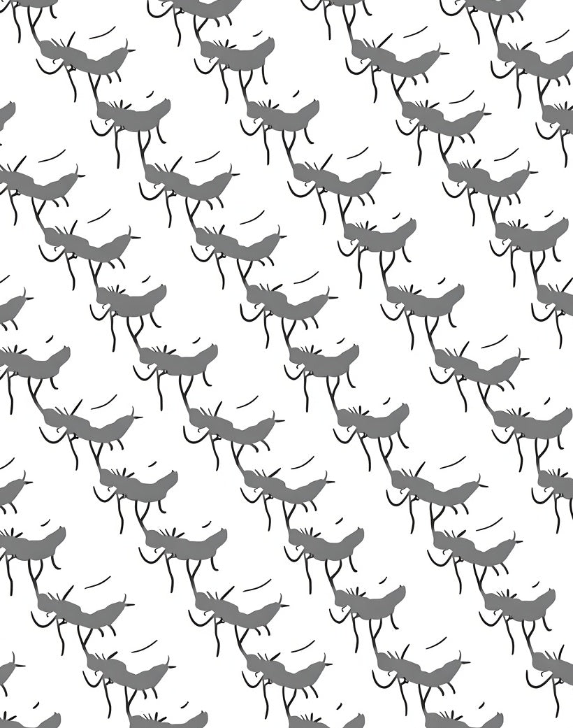 Gray Cave Painting Antelope Rug