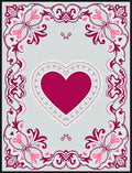 Crimson Heart Floral Lace Border Rug
