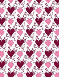 Crimson Pink Heart Flourish Arrangement Rug