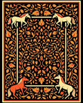 Rustic Orange and Cream Horse Swirl Rug