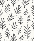 Minimalist Black Branch Fern Texture Rug