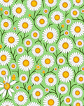 Charming Green Daisy Meadow Rug