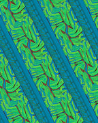 Abstract Teal Green Swirl Leaf Rug