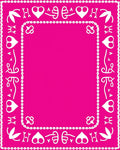 Bold Pink White Card Suit Border Rug