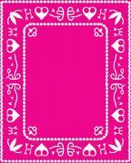 Bold Pink White Card Suit Border Rug