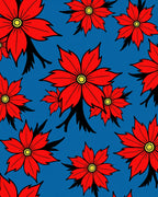 Bold Red Floral Bloom Background Rug