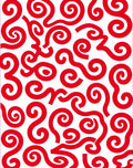 Bold Red Swirl Scroll Abstract Rug