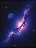 Cosmic Blue Swirling Galaxy Rug