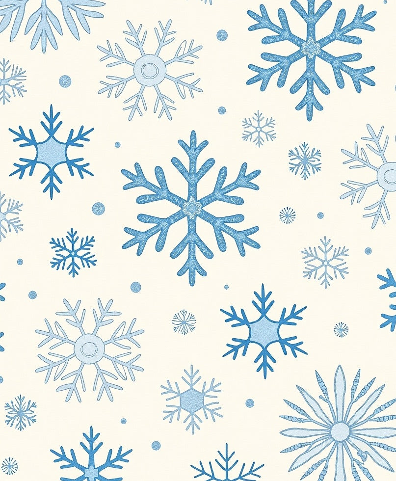 Arctic Blue Snowflake Scatter Rug