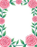 Pink Rose Border Swirl Rug