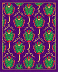 Rich Purple Green Red Floral Swirl Rug