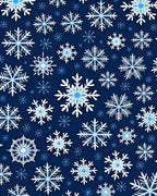 Wintertime Snowflake Navy Blue Rug