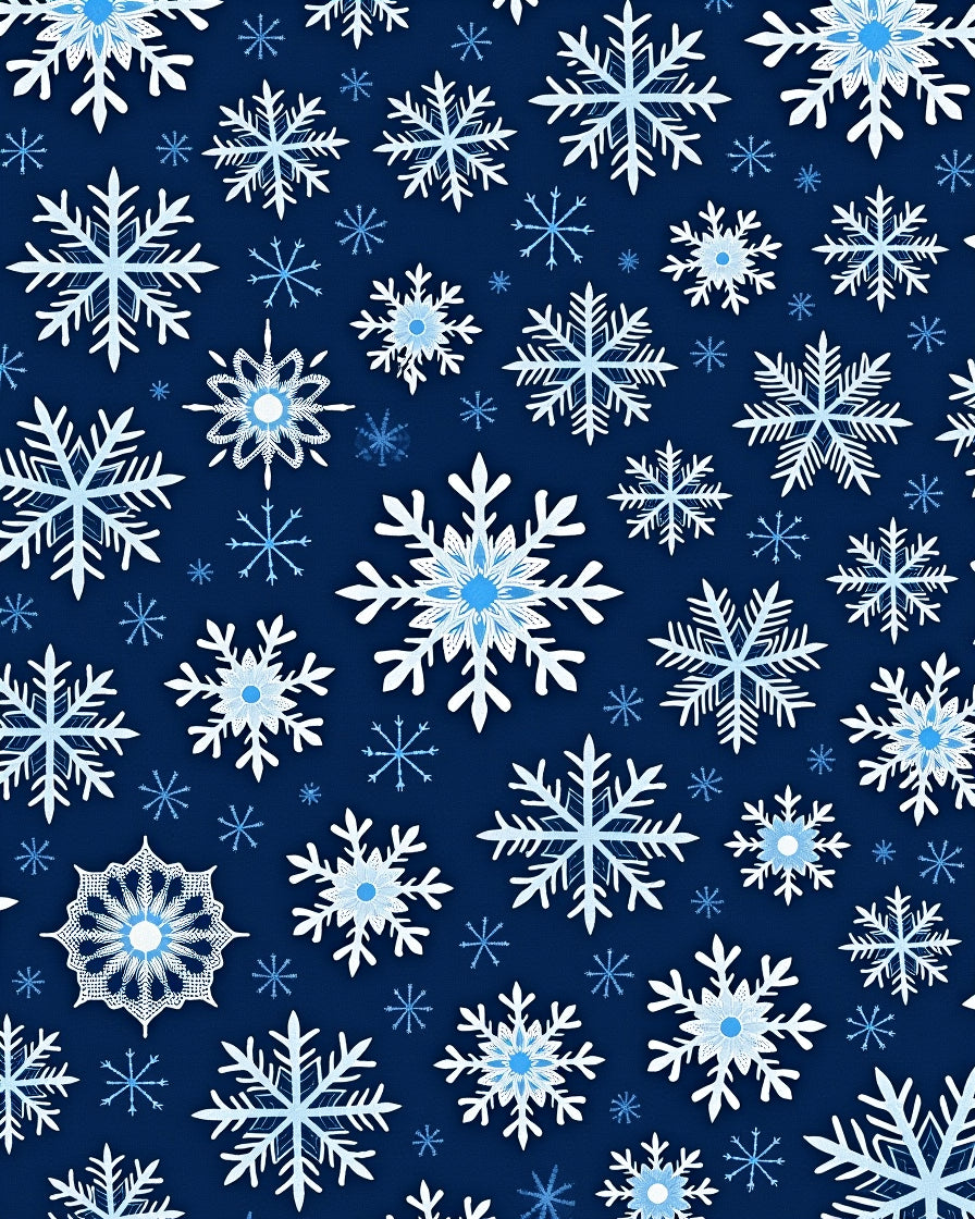 Wintertime Snowflake Navy Blue Rug