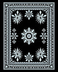 Light Blue Snowflake Medallion Border Rug