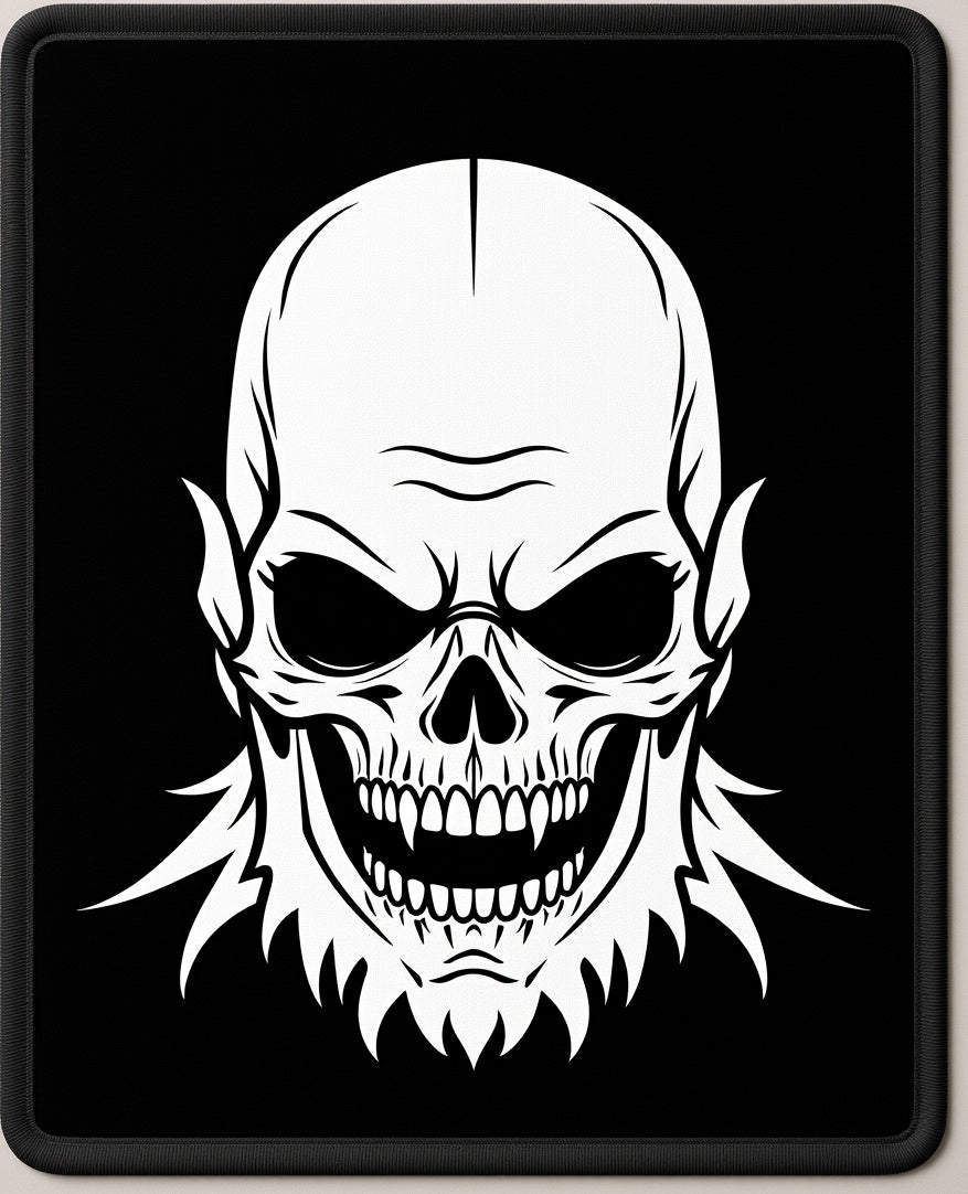 Monochromatic Skeleton Face Horror Rug