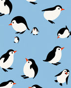Whimsical Penguin Pals Playful Puddle Rug