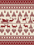 Crimson Reindeer Sleigh Christmas Forest Rug
