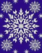 White Snowflake Ice Blue Festive Rug