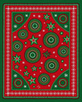 Festive Red Green Star Medallion Rug