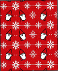 Red Snowflake Gnome Holiday Rug