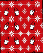 Red Snowflake Gnome Holiday Rug