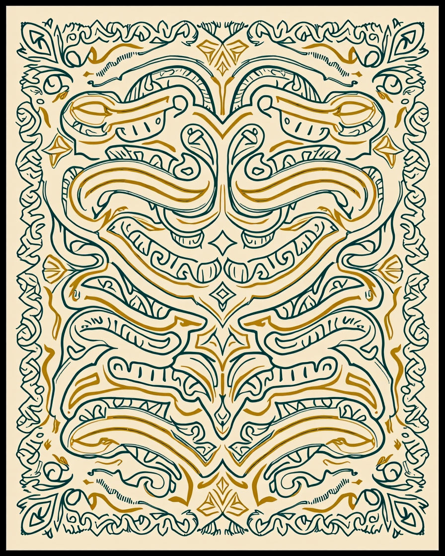 Emerald Swirl Abstract Art Deco Rug