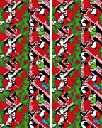 Festive Red Green Whimsical Holiday Characters Rug