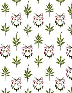 Cute Owl Leafy Branches Rug