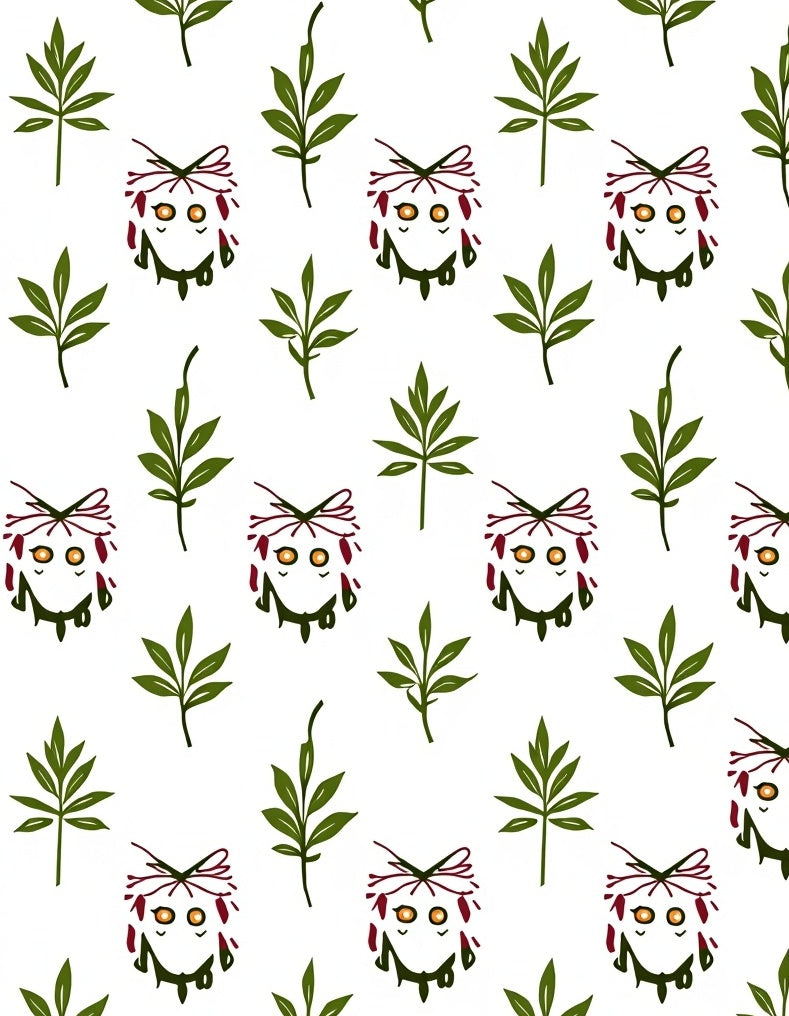Cute Owl Leafy Branches Rug
