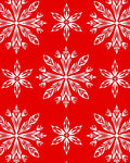 Bold White Snowflake Red Background Rug