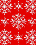 Bold White Snowflake Red Background Rug