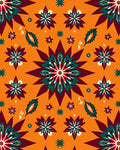 Rich Crimson Teal Starburst Medallion Rug
