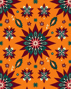 Rich Crimson Teal Starburst Medallion Rug