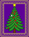 Festive Purple Christmas Tree Star Rug