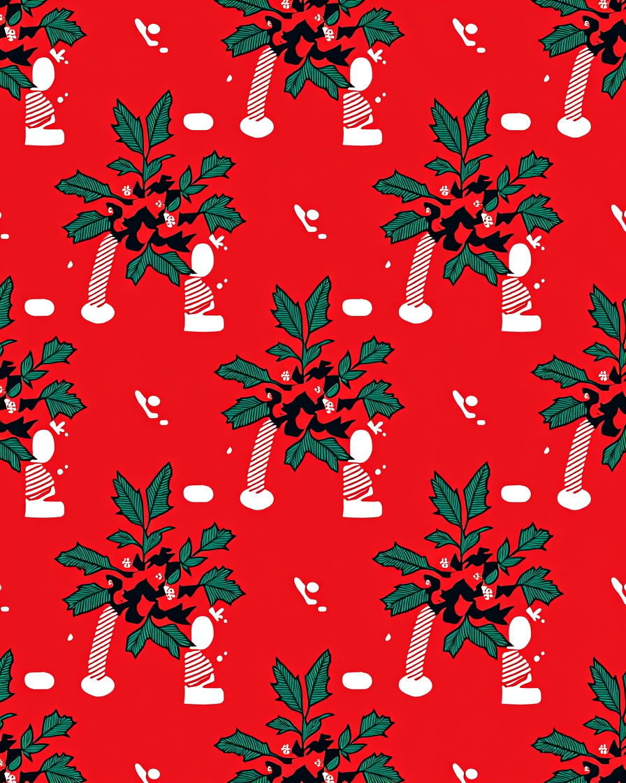 Whimsical Holly Berry Candle Arrangement Rug