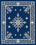 Deep Blue White Starburst Medallion Rug