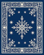 Deep Blue White Starburst Medallion Rug
