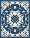 Midnight Blue Starburst Mandala Rug