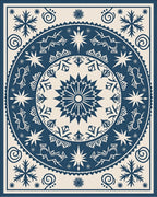 Midnight Blue Starburst Mandala Rug