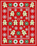 Red Gingerbread Man Circle Garland Rug