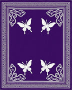 Vibrant Purple Fluttering Butterfly Rug