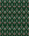 Classic Red White Green Folk Tines Rug