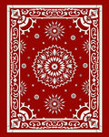 Crimson Red Medallion Floral Border Rug
