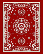 Crimson Red Medallion Floral Border Rug
