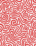 Red Swirl Dot Continuous Line Rug
