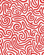 Red Swirl Dot Continuous Line Rug