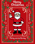 Jolly Santa Claus Holly Border Rug