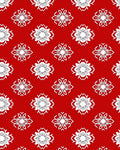Red White Floral Medallion Repeat Rug